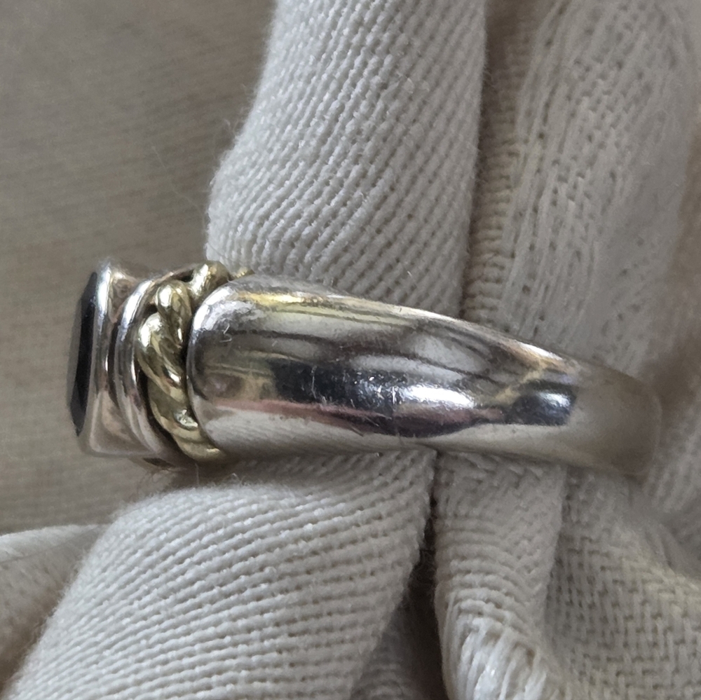 David Wysor Vintage Iolite Ring, SS & 18k, Size 7.5 - Picture 8 of 14